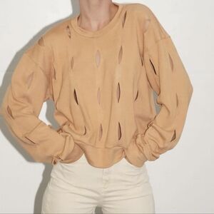 LNA Revolve Saskia Cutout Sweater In Doe Color